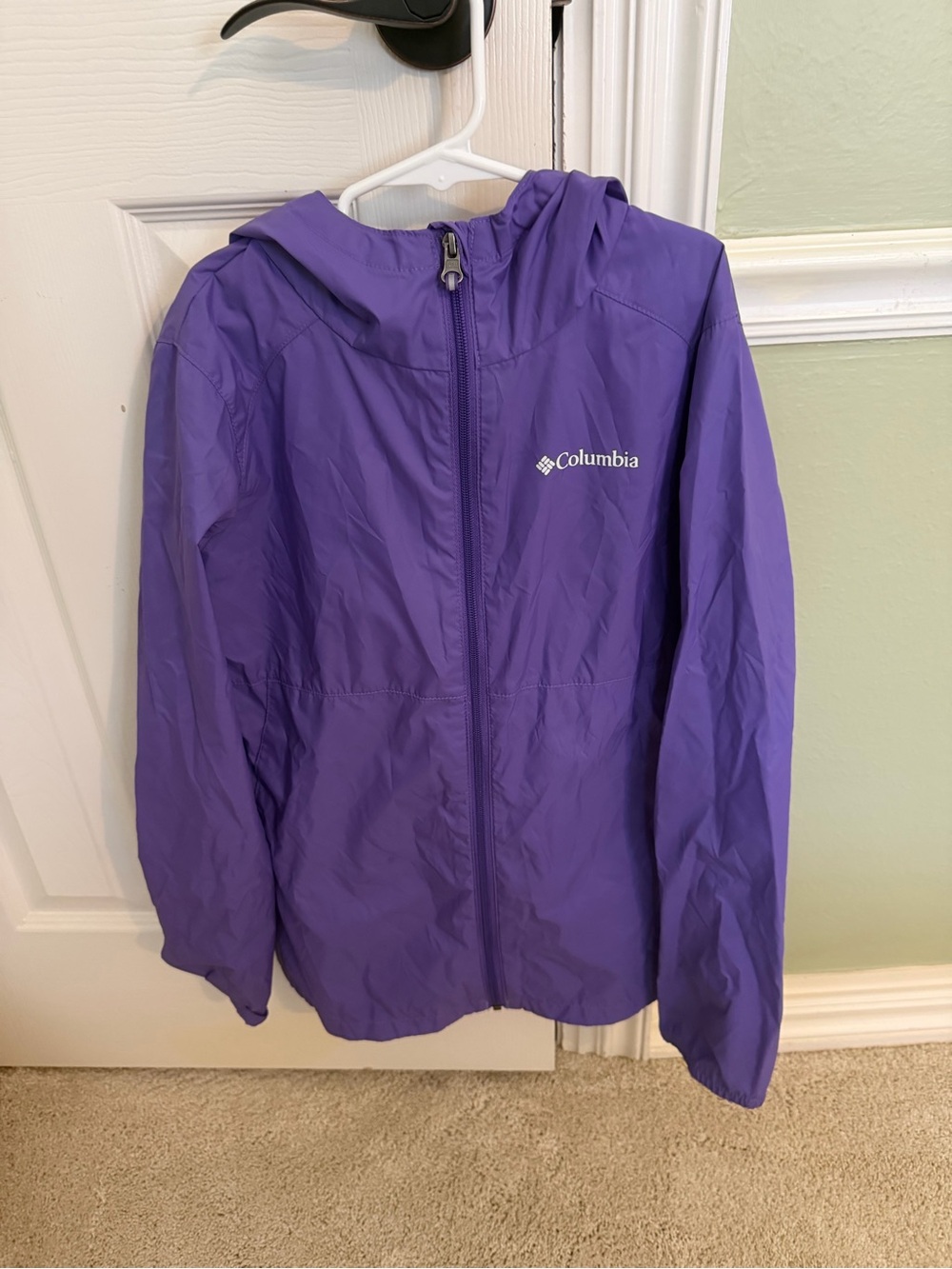 Columbia Kids Hooded Packable Jacket in Purple